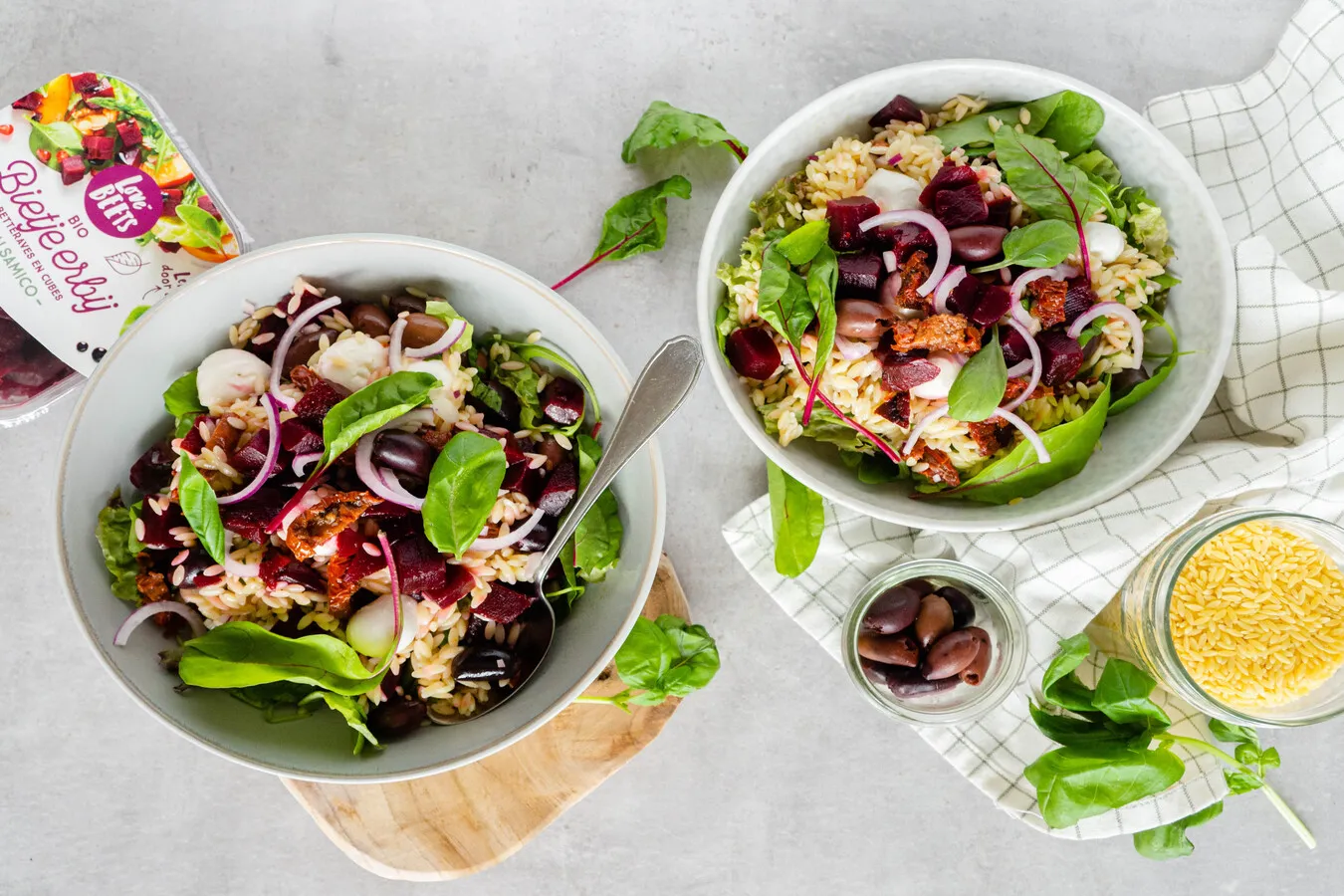 Orzo salade met balsamico­bietjes